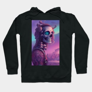 Western Midevil Skeleton Warrior Art Hoodie